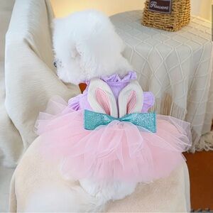 Adorable Easter Bunny Tutu Tulle Princess Costume for Pet Dogs or Cats Sz Large